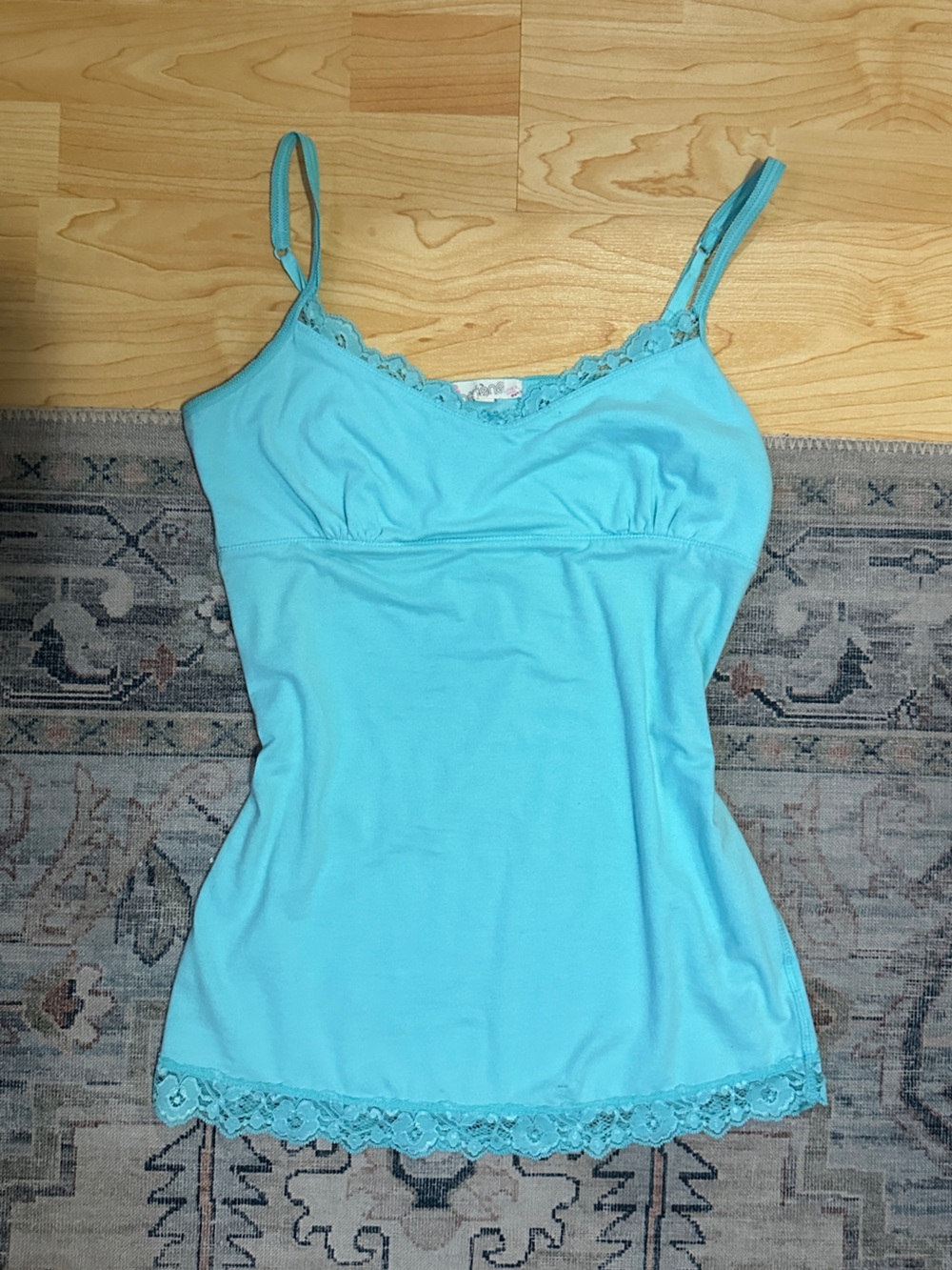 Ardene Vintage Aqua Lace-Trim Strapless  Camisole Tank top